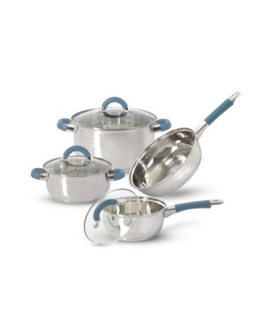 BATERIA 7 PZAS ACERO INOX ACC SILICONA HEBA7SS