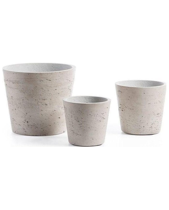 Set Low de 3 maceteros gris
