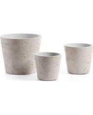Set Low de 3 maceteros gris