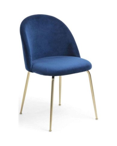 Silla Ivonne terciopelo azul
