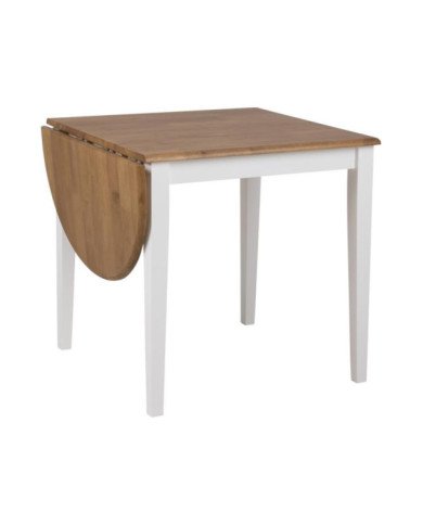 mesa de la cocina Brisbane roble madera de caucho manchado, hoja lacado extensión PC 1, madera de goma base, pintado de blanco