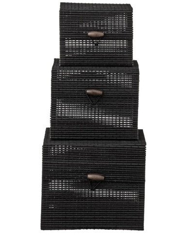 Contenedores Roisin Square (Set-3) Negro.