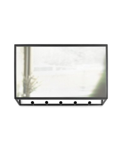 Percha pared con organizador Cubiko 32x20 cm negro