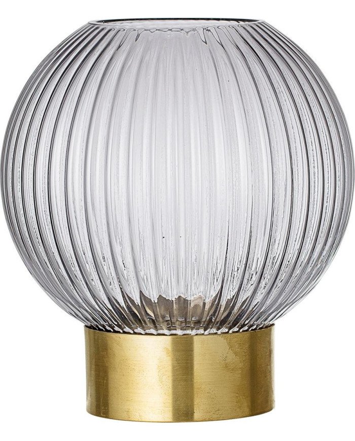 Jarrón bombilla    diam        15x17 cm gris transparente