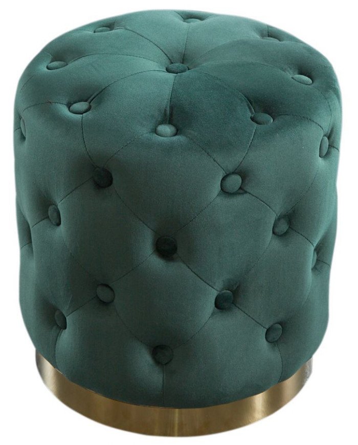 Taburete Modern Barock Chester    diam        36x40 cm verde oscuro