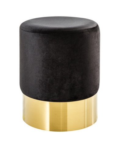 Taburete Modern Barock    diam        35x41 cm negro y dorado