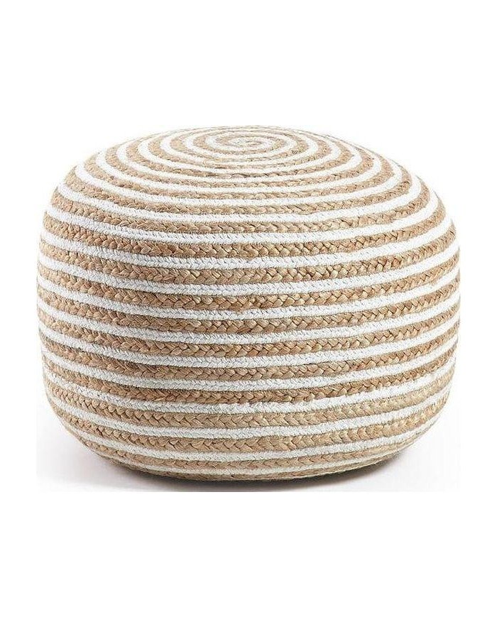 Puf Saht    diam         50 cm blanco y natural