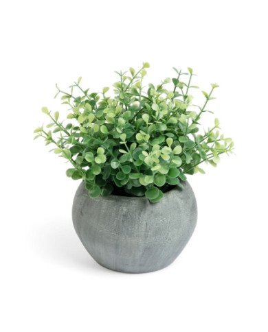 Planta artificial Eucalipto con maceta gris 19 cm