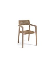 Silla Vetter madera maciza de eucalipto y cuerda beige