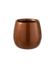 MACETA BRILL CER NARANJA/ORO L