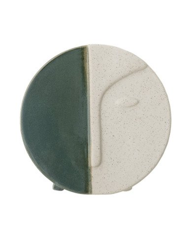 Florero Melosak 18x18 cm verde y blanco