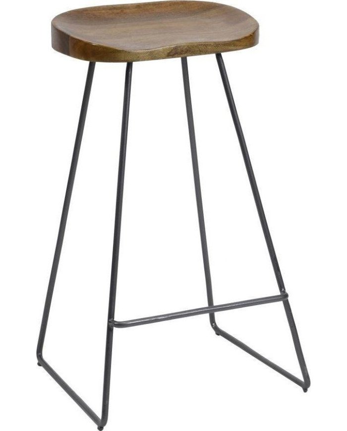 Taburete de bar 37x71 cm madera y negro