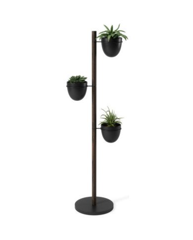 Soporte para macetas Floristand 44x140 cm negro-marrón
