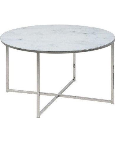 Mesa de centro Alisma 80cm patas plateadas