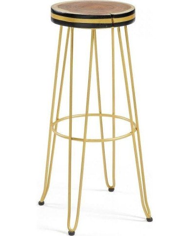 Taburete Farley    diam        45x74 cm dorado