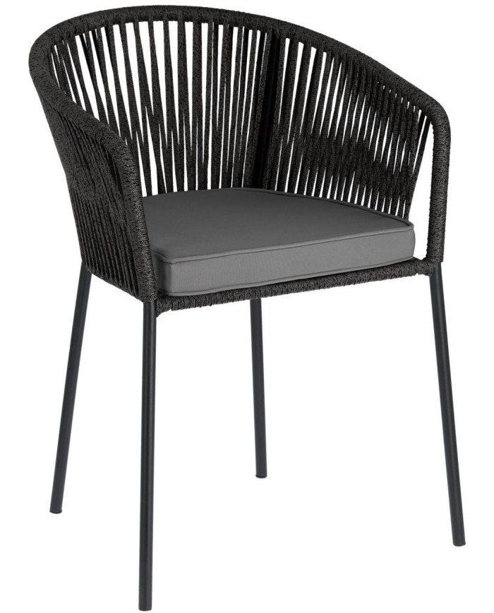Silla con descansabrazos Yanet 56x79 cm negra