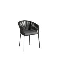 Silla con descansabrazos Yanet 56x79 cm negra