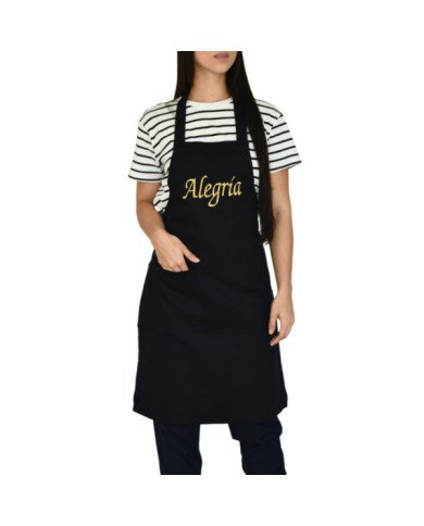 Delantal de Chef bordado "Alegría" - Dril Negro