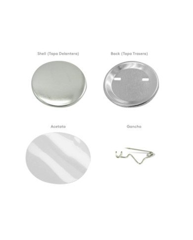 Herraje 4.5 cms para ensamble de Boton